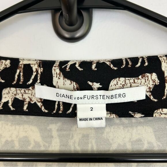 Diane Von Furstenberg 100% Silk African Zoo New Julian Twist Wrap Dress Sz 2 - Picture 7 of 13